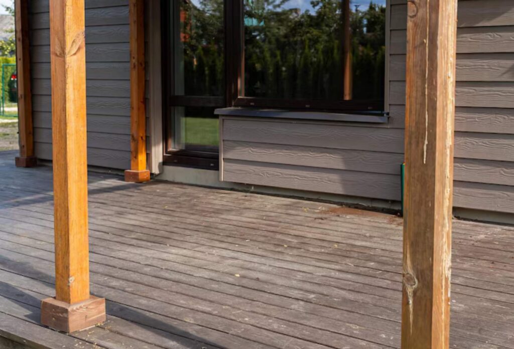 partes de un porche de madera